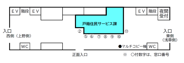 日曜窓口フロア図