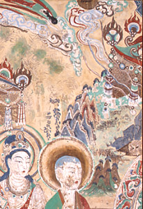 敦煌莫高窟壁画第103窟 南壁 中央釈迦霊山説法図部分